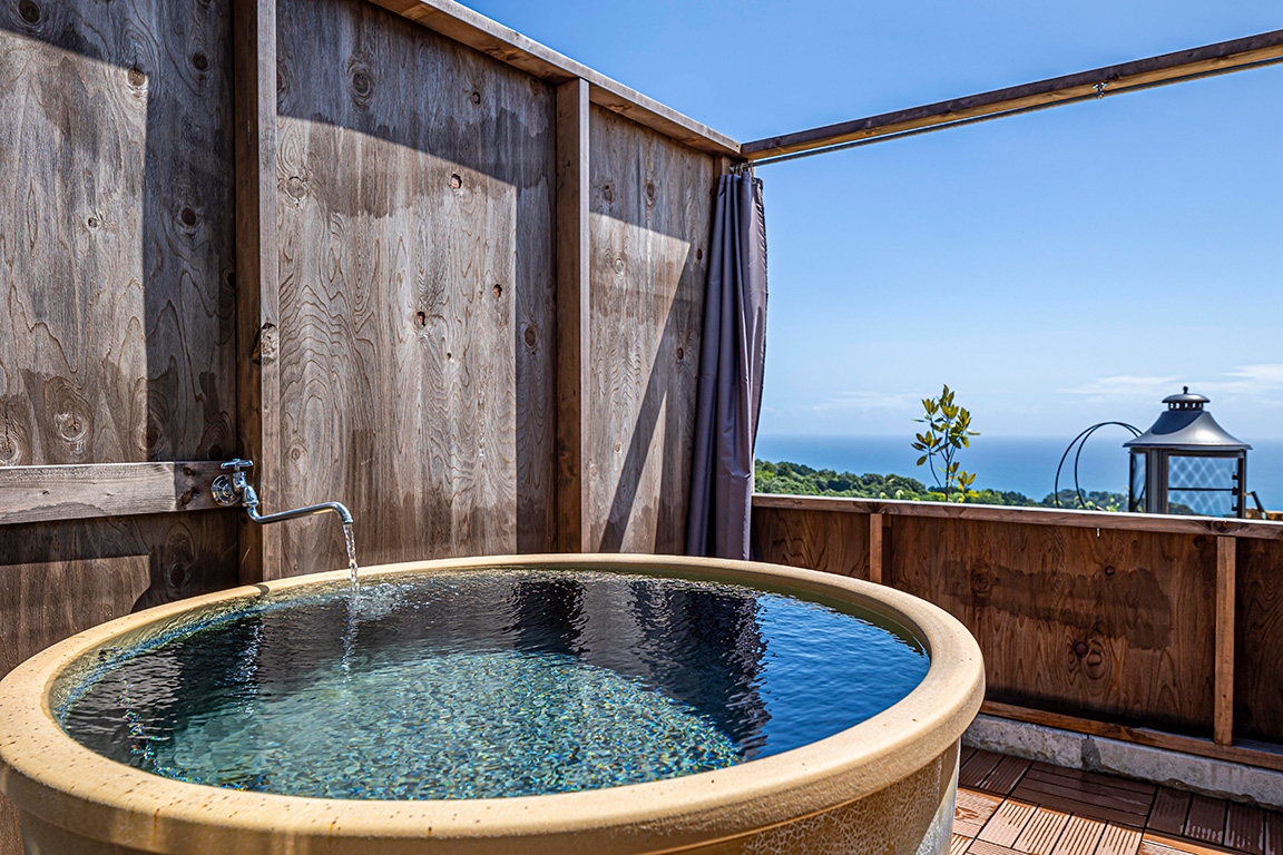 The private open-air onsen
