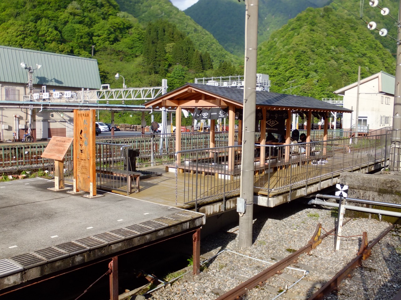 The free footbath at Unazuki Onsen station