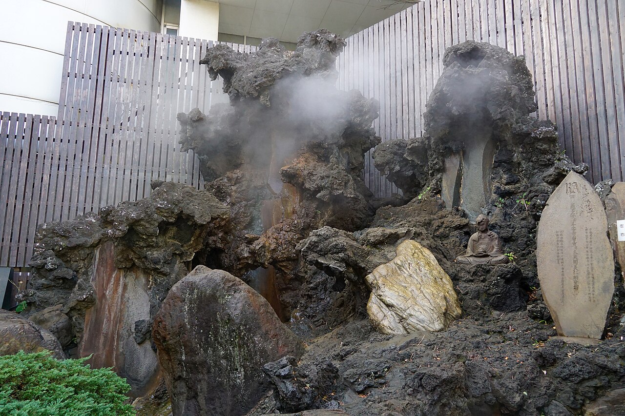 The Oyu Geyser monument in the Atami onsen district