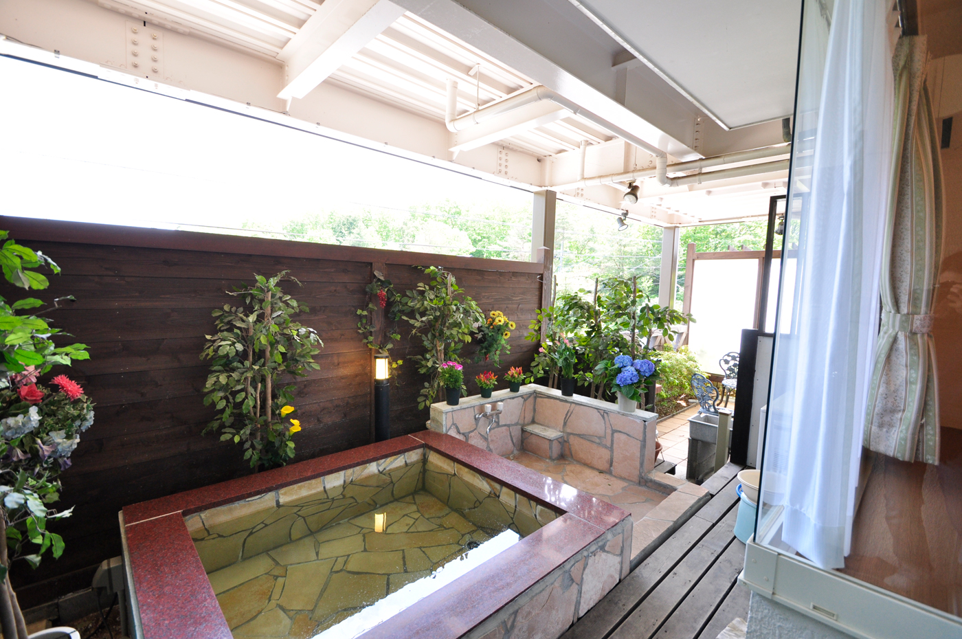 The cottage's own terrace onsen.