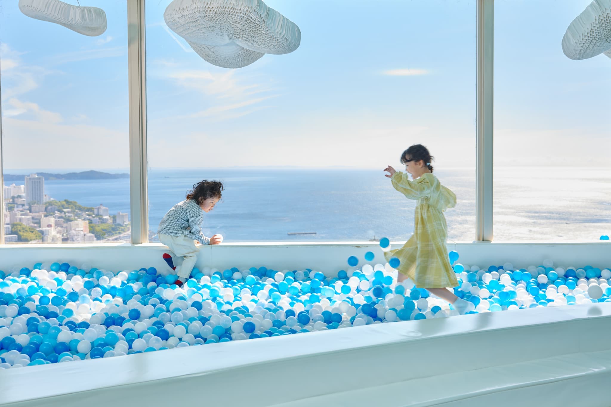 The kids playroom with a ball pool