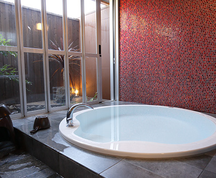 The reservable private onsen bath